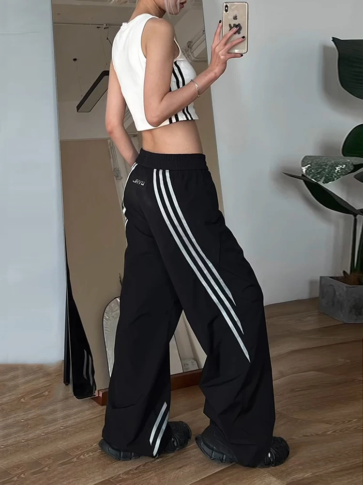 

American Sle Tee Bars Paratrooper Pants Men's Spring Summer Small Size Jazz Dance Pants Ice Silk Qui Dry Straight Leg W...