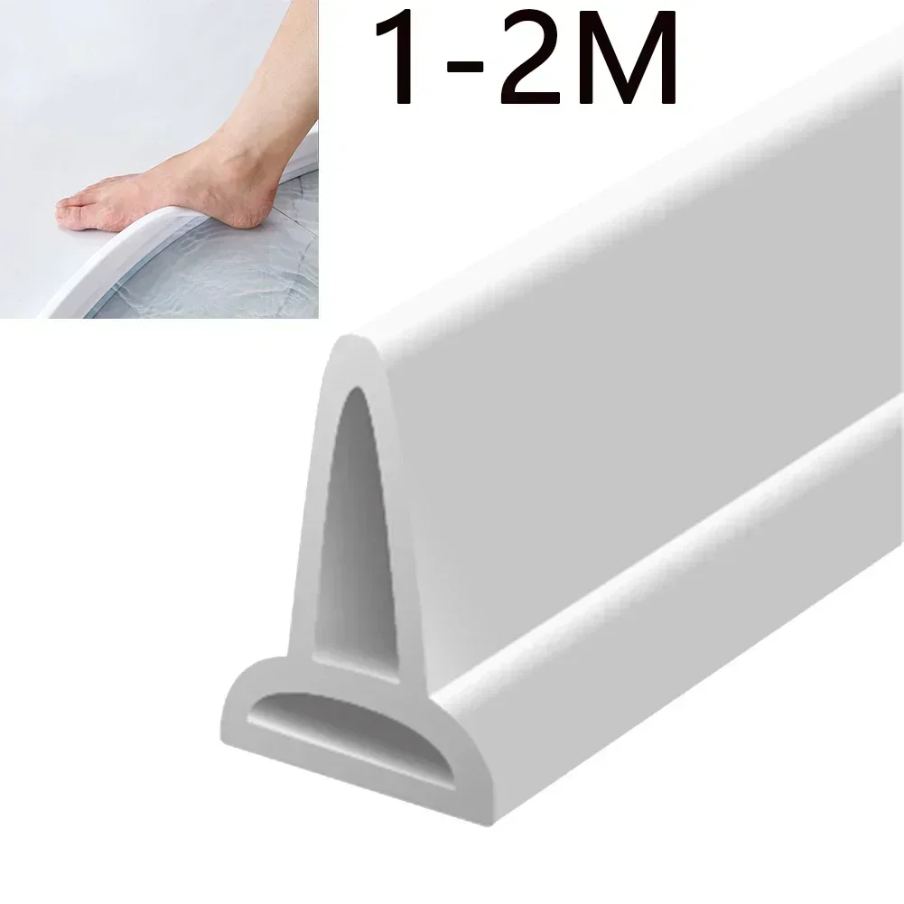 1-2M Bathroom Water Stopper Silicone Retaining Strip Water Shower Dam Flood Barrier Dry And Wet Separation Blocker Accessories