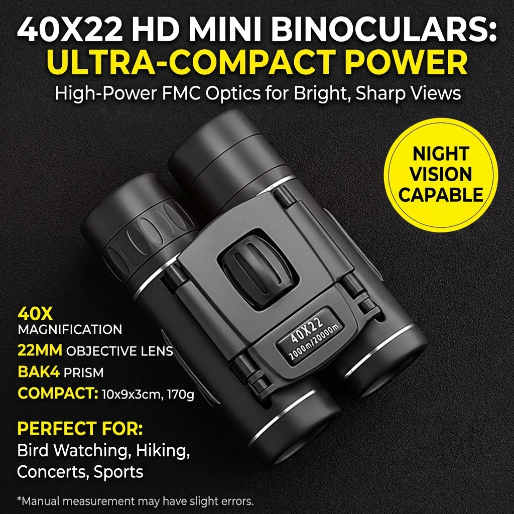 40x22 HD Leistungsstarkes Fernglas 2000M Reichweite Faltbares Mini-Teleskop BAK4 FMC Optik für Jagd Sport Outdoor Camping Reisen – Detail 3