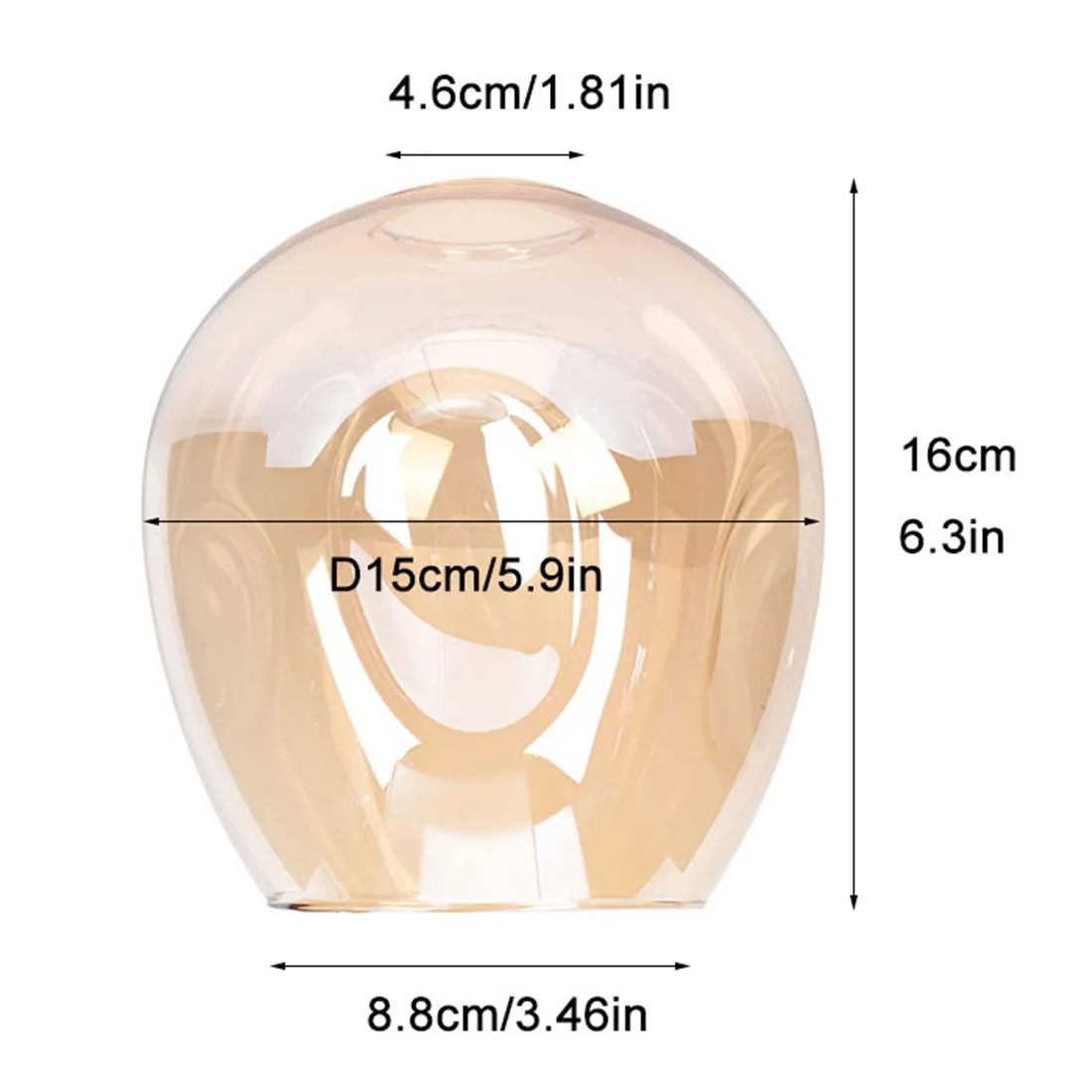 Home Decor Amber Glass Lamp Shade Replacement D15cm D18cm Colored Vintage Lamp Shade Light Fixture Cover for Pendant Lighting