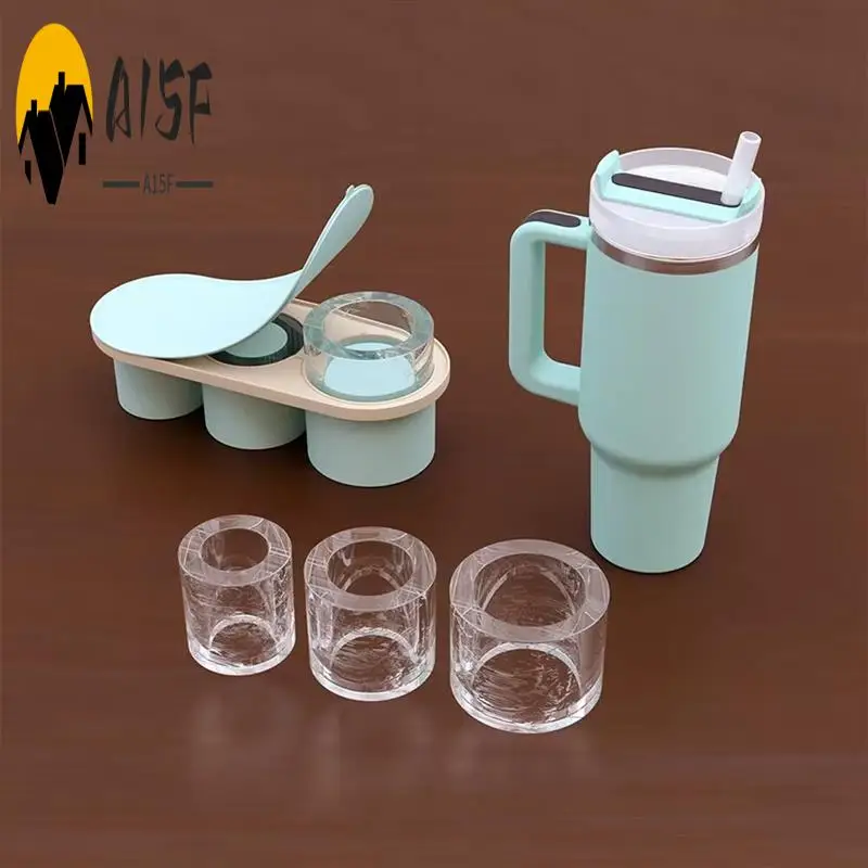 

A15F-3PCS 3 Grid Ice Grid Mold For Stanley Silicone Ice Square DIY Maker Model Quick Demolding Household Kitchen Supplies