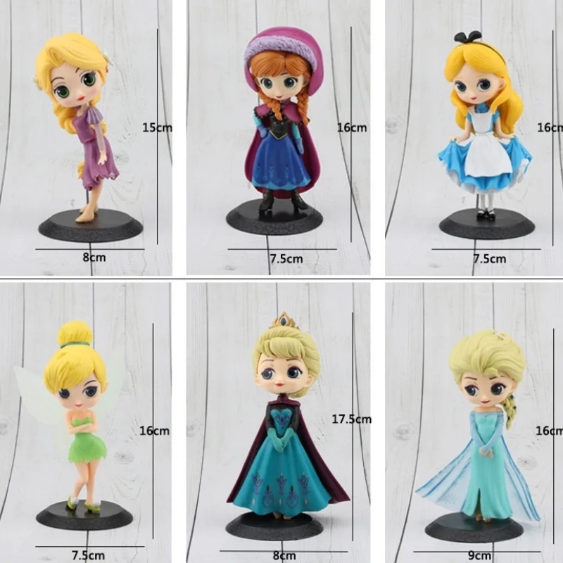 Q Posket Cute Big Eyes Rapunzel Jenny Mermaid Princess PVC Anime Dolls Collectible Version Model Toy Birthday Present view 6