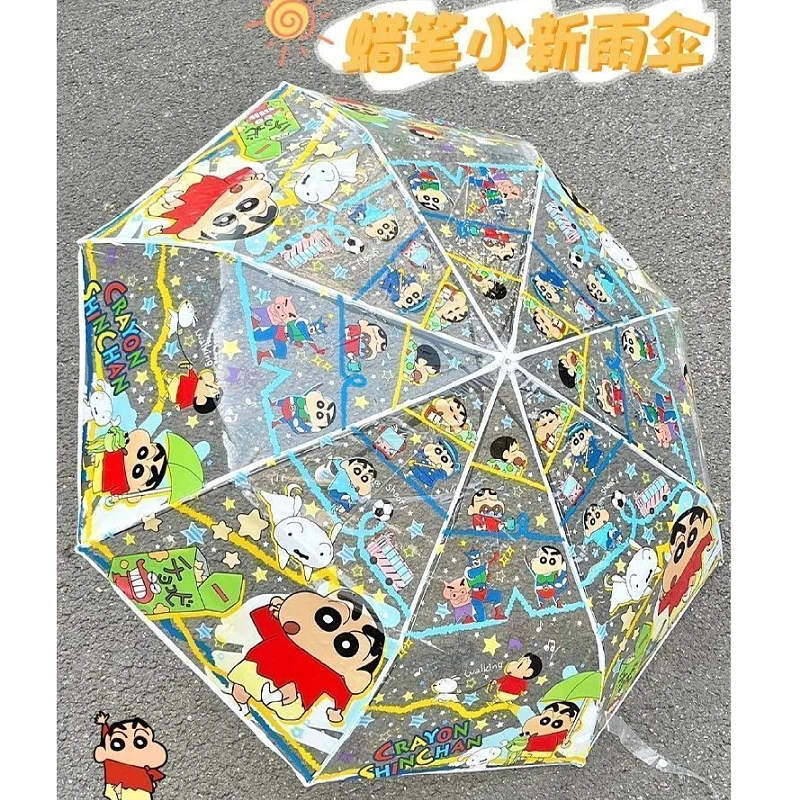 Crayon Shin-chan Shiro cartoon cute student umbrella kawaii graffiti painted transparent umbrella anime peripheral wholesale