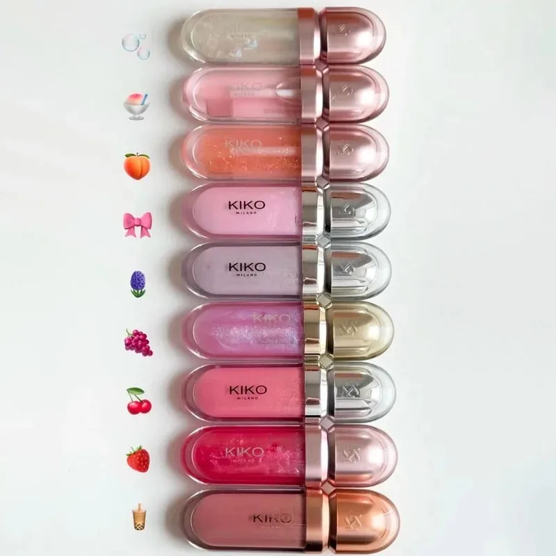 Lucidalabbra Liquido 3D Kiko, Rossetto Trasparente Effetto Specchio, Nutriente e Lucido, Labbra Pieno Volume, Non Sbiadisce, Tonalità Tè al Latte e Pasta di Fagioli