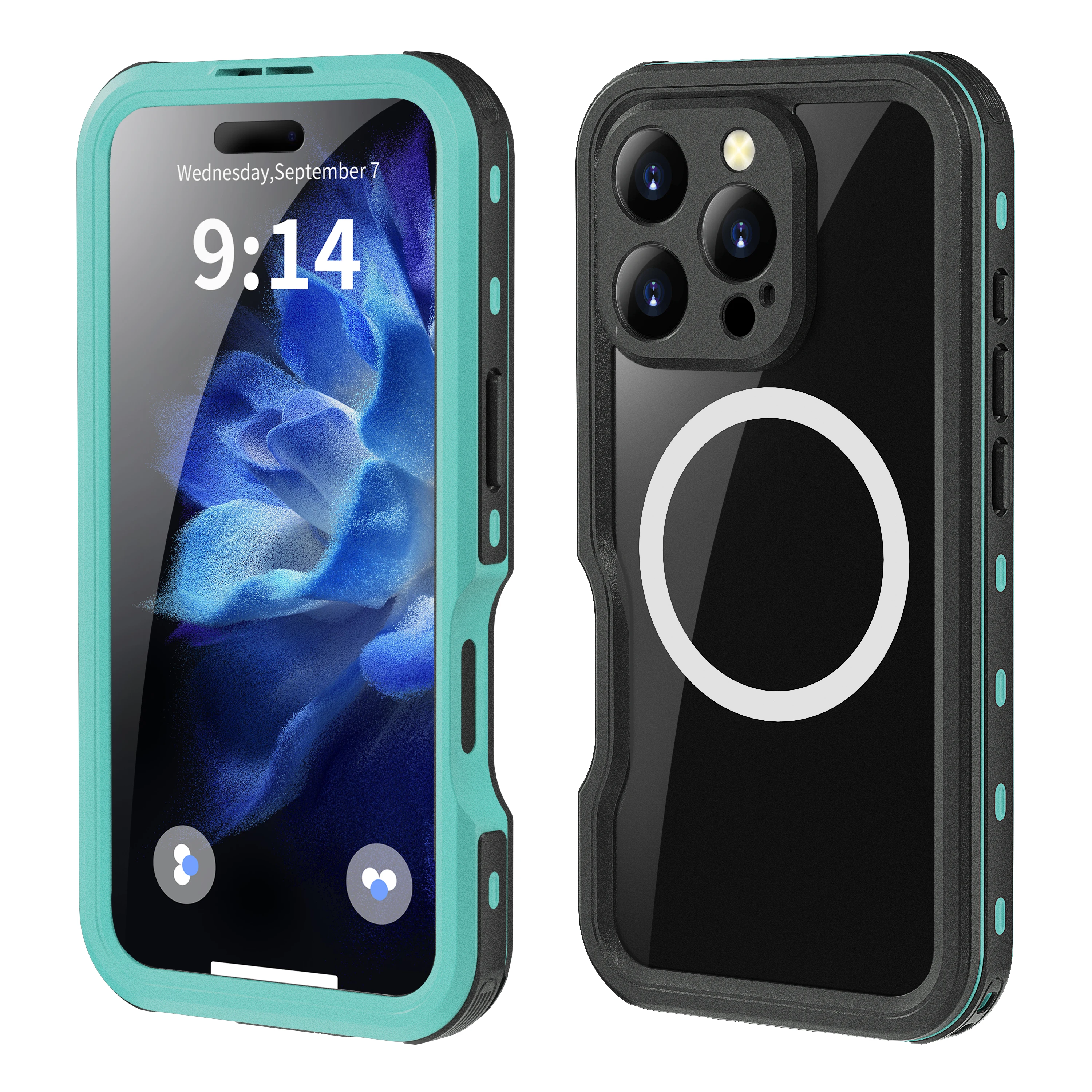 

Waterproof Case for iPhone 16 Pro Max Shockproof Transparent, Magsafe, Magnetic Case, Roll Button, Taking Photo, Dustproof, IP68