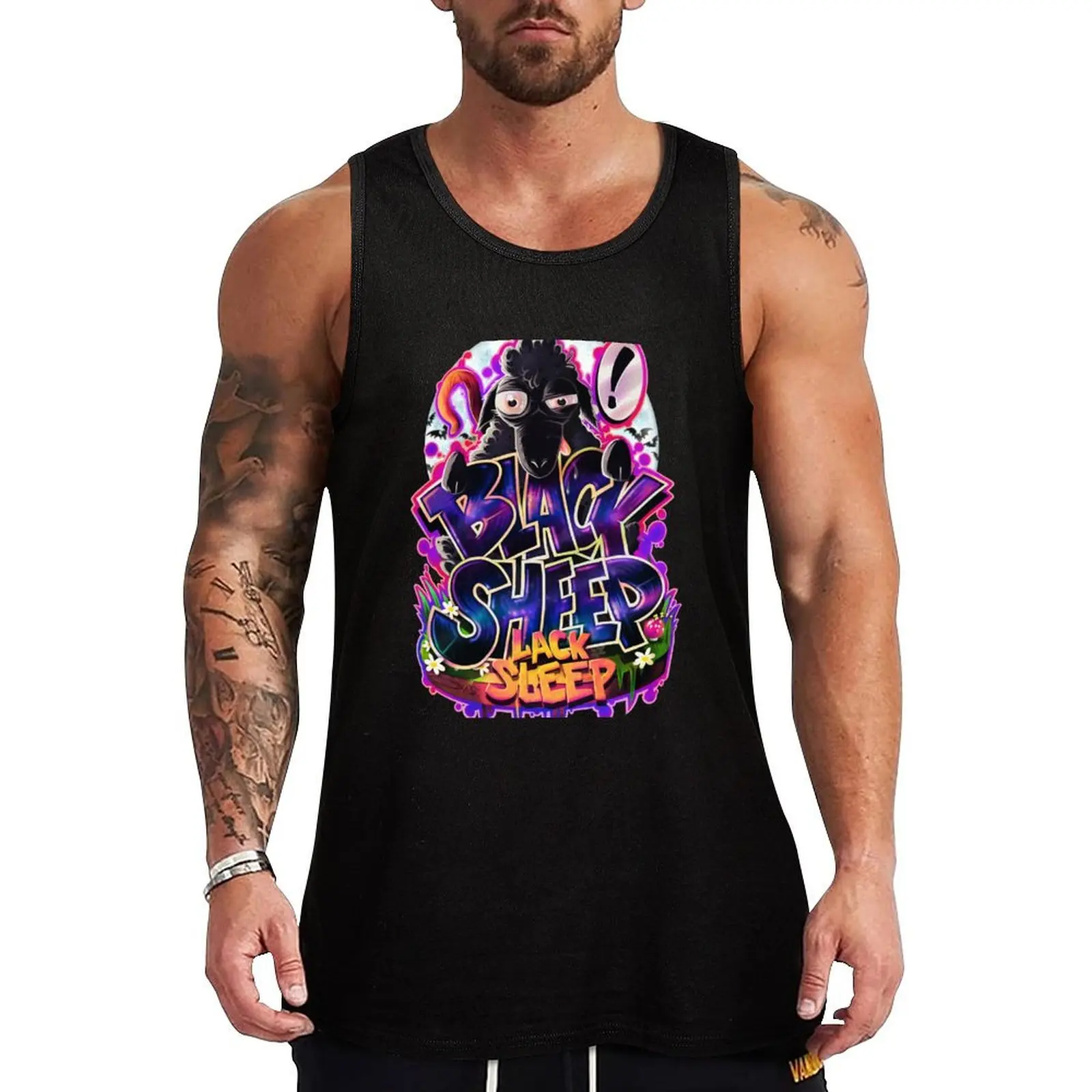 

Black Sheep Lack Sleep Tank Top gym clothing men Men's clothes summer clothes