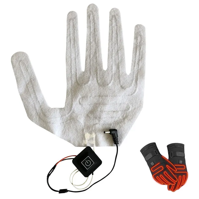 USB Heated Gloves Winter Warm Five-Finger Gloves Heating Pad Electric Heating Film Glove Heating Sheet for Fishing Hunting