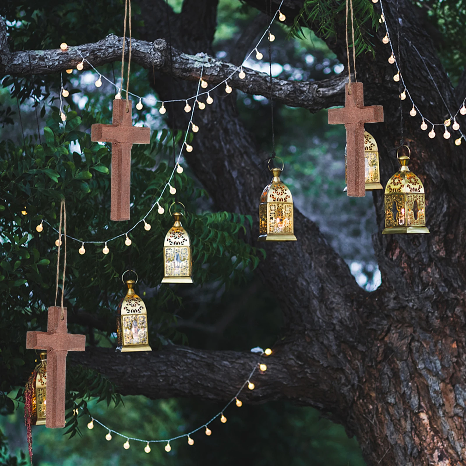 

10Pcs Wood Cross Charms DIY Jewelry Making Pendant Bulk Cross Charms for Necklace Bracelet Crafts Decoration Crosses for Crafts