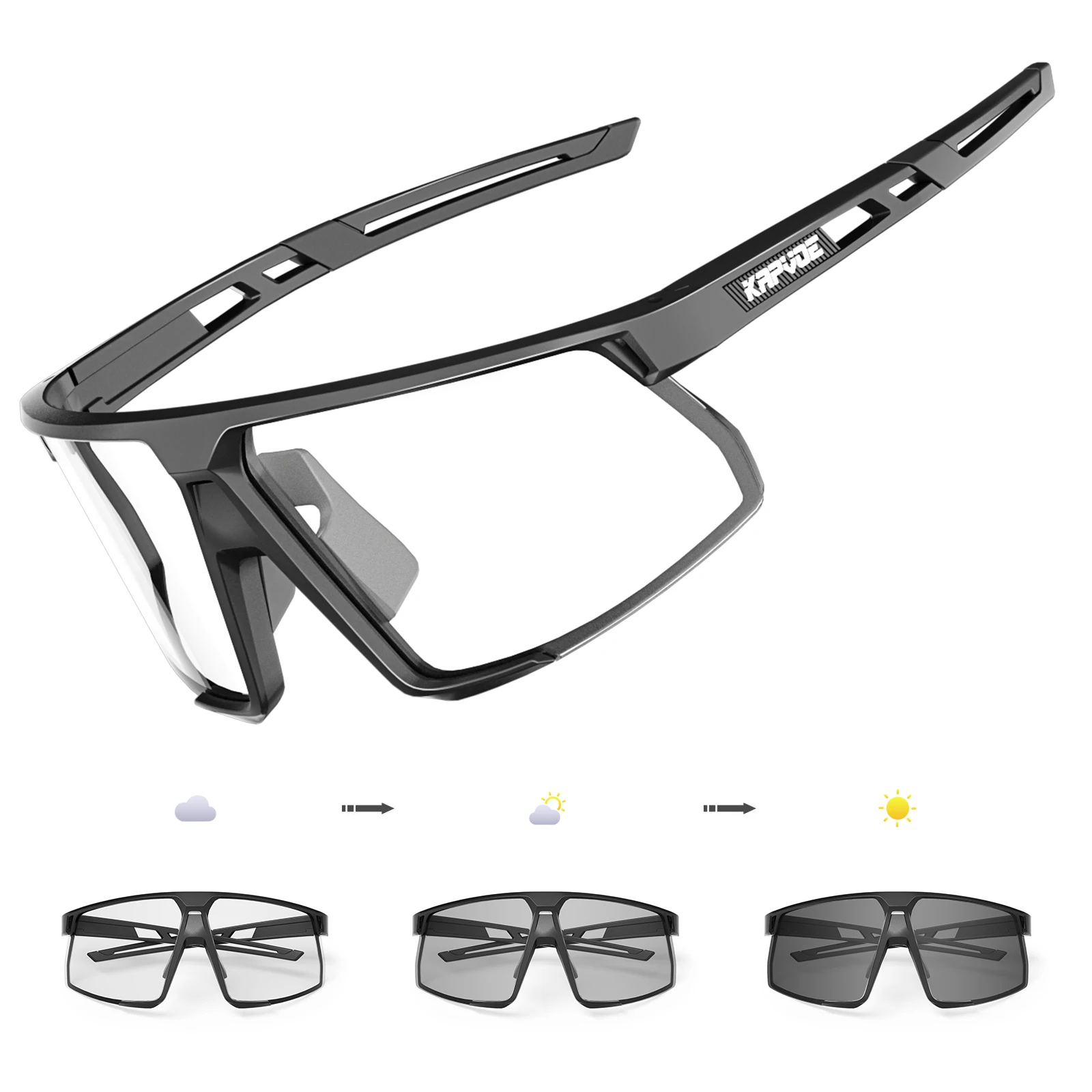 Kapvoe Photochrome Brille, Fahrrad-Sonnenbrille für Herren, blaue Brille, ROT, Radfahrer, Berg, neue Fahrradbrille, Sportbrille