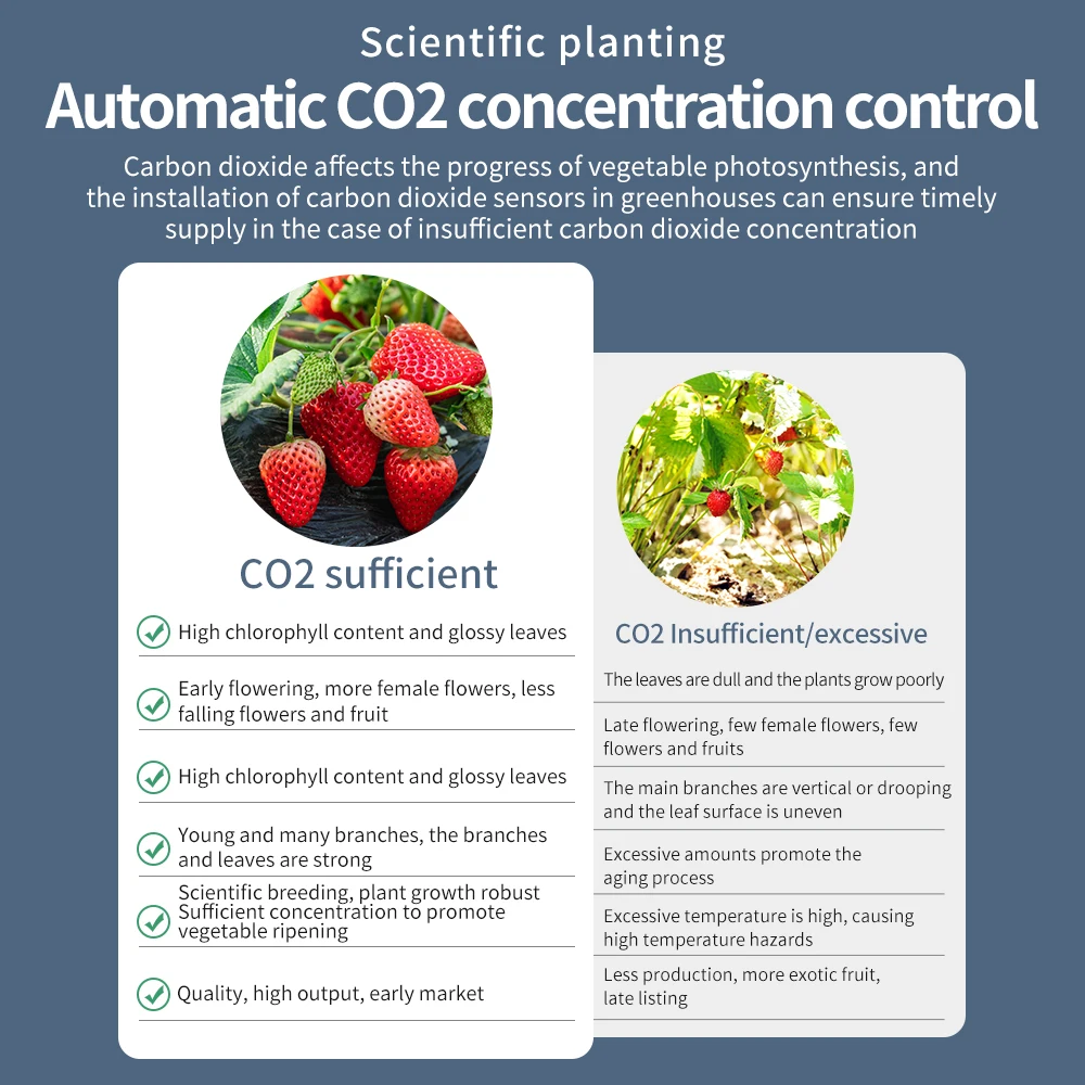 CO2 Controller CO2 Concentration Tester Carbon Dioxide Controller 0~5000ppm High Sensitive Monitor Dual Beam NDIR Sensor Probe