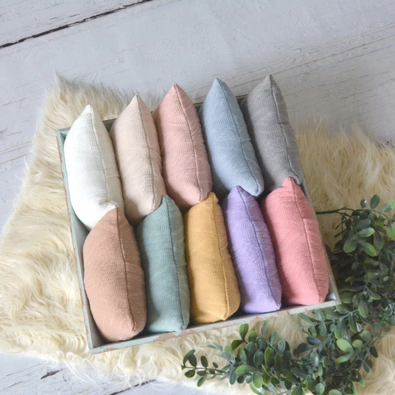 Set di Accessori per Fotografia Neonatale: Fascia Intrecciata in Spandex e Cuscino per Posare, Set Texture per Avvolgimento Neonato