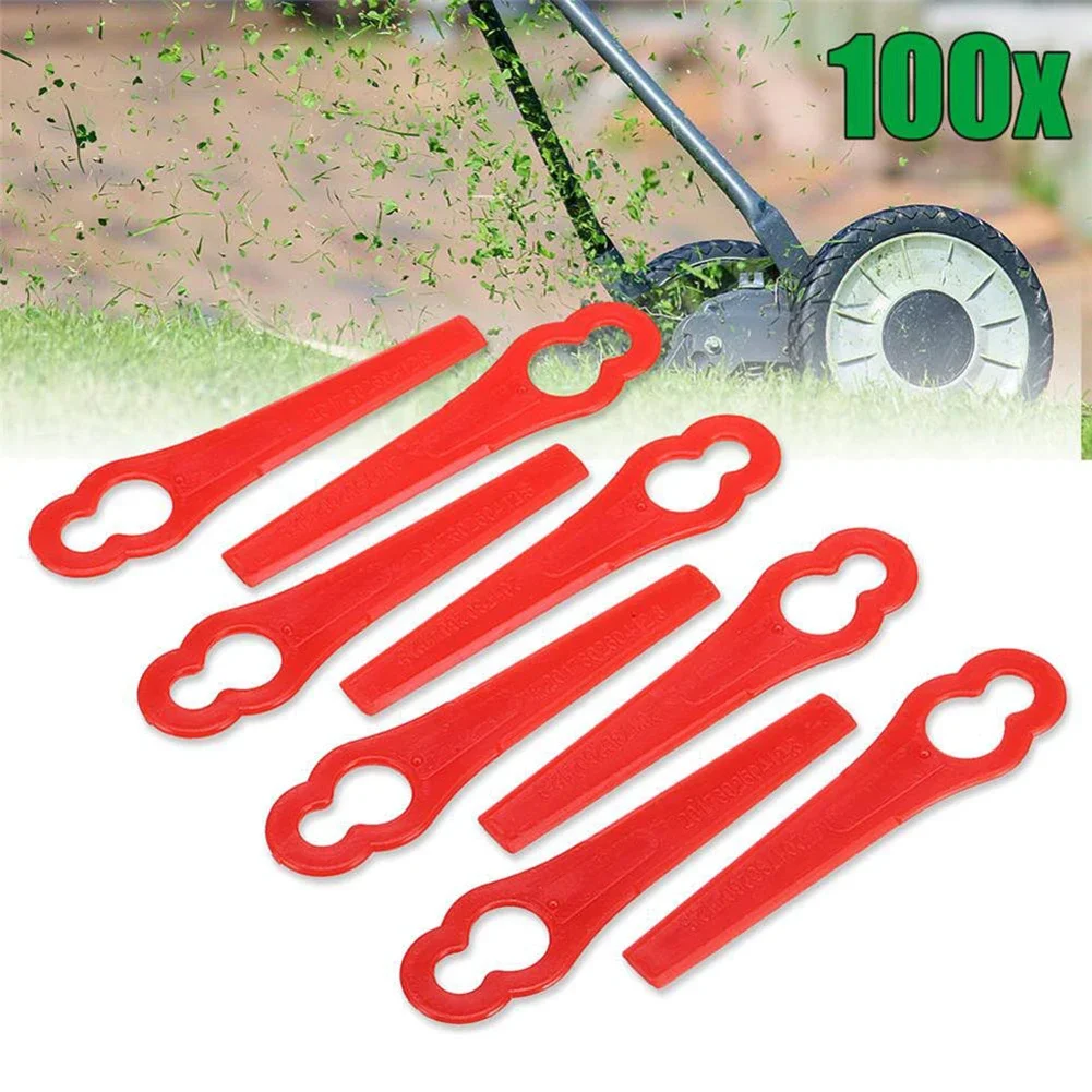 100Pcs For Florabest LIDL FRTA 20 A1 Lidl IAN 282232 Replacement Plastic Lawn Mower Blade Blades Garden Power Tool Parts