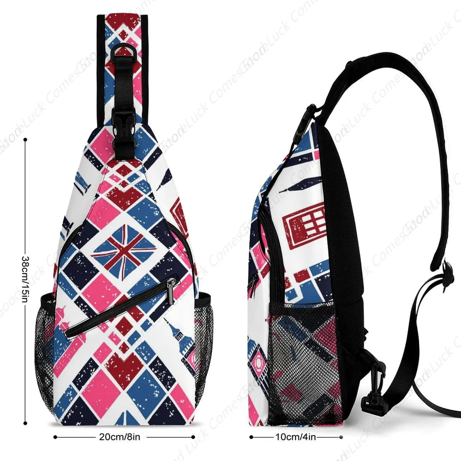 English Symbols Sling Backpack, Crossbody Shoulder Bag, Chest Bags for Outdoor Travel Fitness