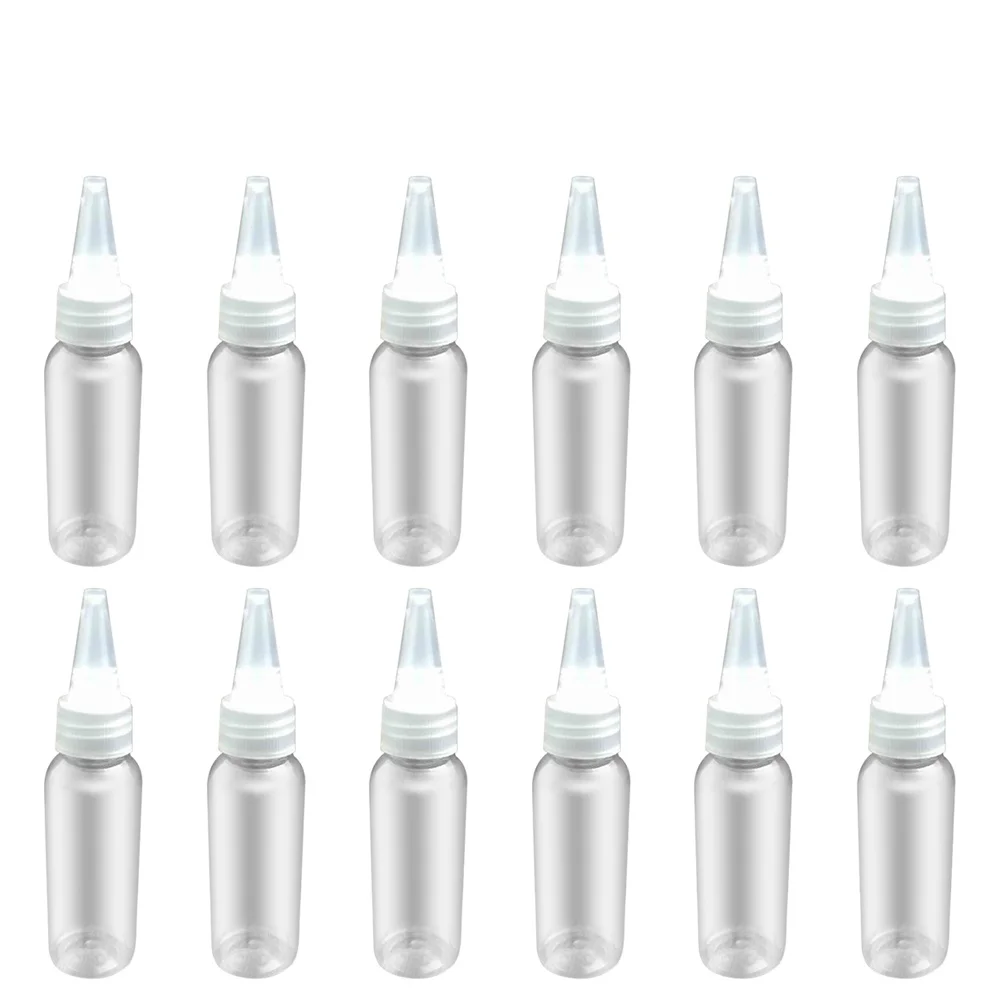 

12Pcs 40ml Clear Pet Plastic Squeeze Bottles 20mm Tip Dispensing Liquid Accessories White Cap Tip Bottle Squeeze Bottle
