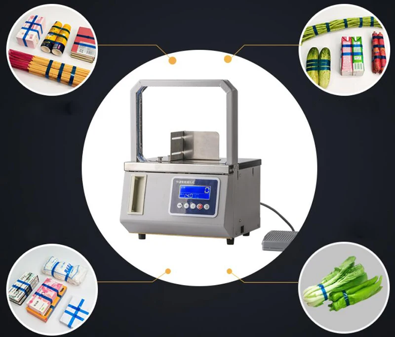 Automatic OPP tape Strapping machine 22*17CM High efficiency Intelligent Banding machine Baler Vegetable Tying machine