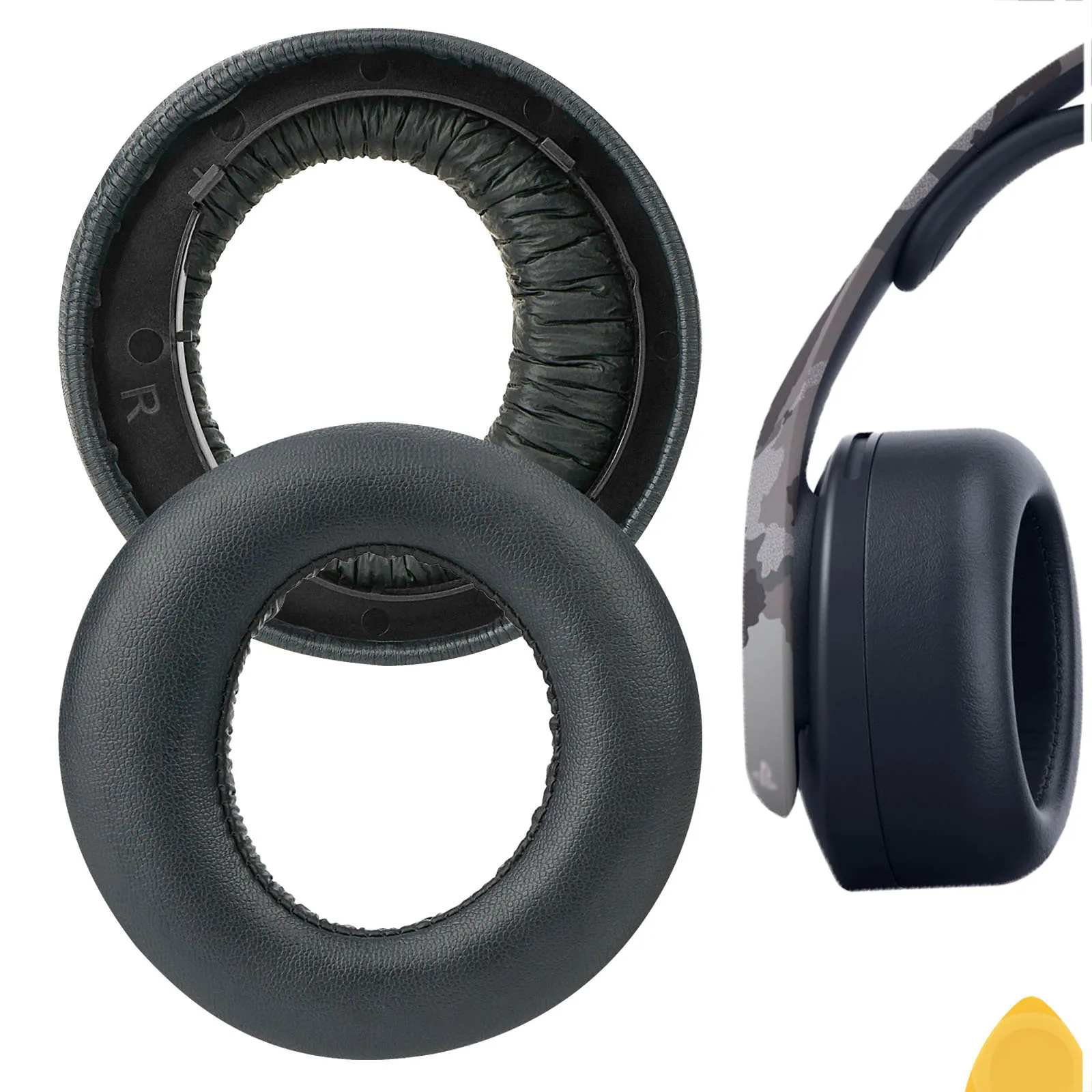 Geekria QuickFit Extra Thick Replacement Ear Pads for Sony PlayStation 5 PULSE 3D PS5 Wireless Headphones Ear Cushions