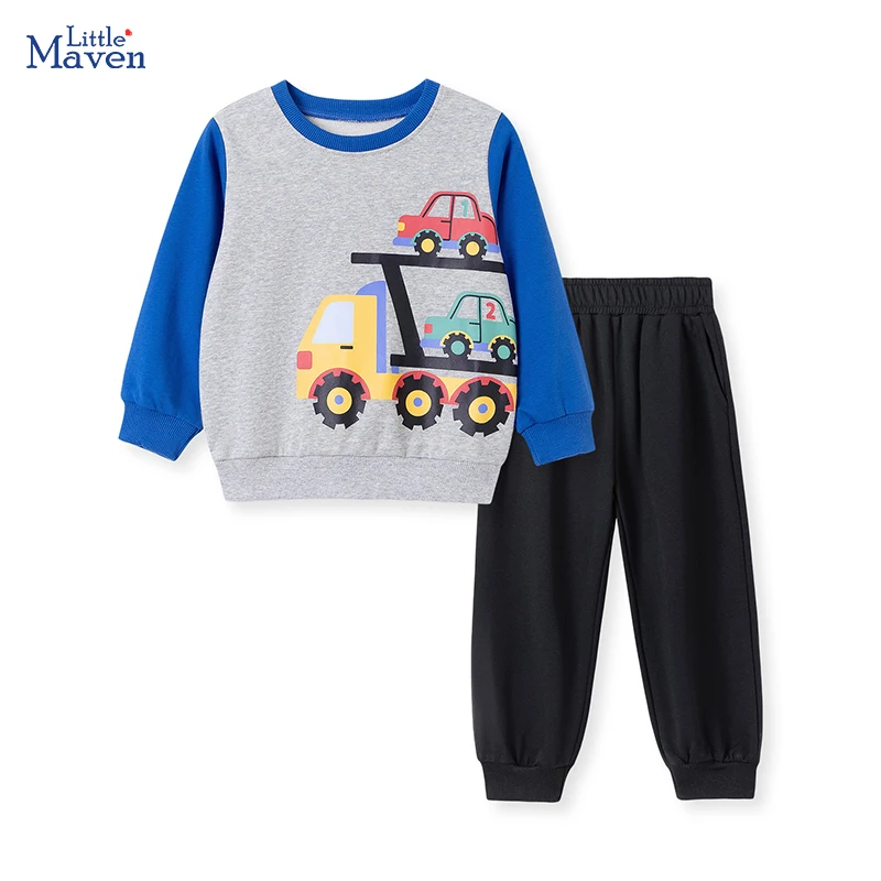 

Little maven 2021, детская одежда, хлопковая толстовка с капюшоном для маленьких мальчиков, комплекты свитеров + штанов с героями мультфильмов, осенняя одежда для детей