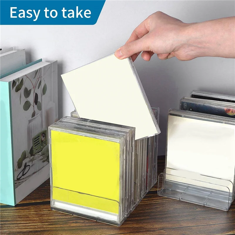 AB30-24 Pcs Clear Acrylic CD Holder With Tackable CD DVD Display Rack CD Storage Rack Organizer Stand CD Tray Holds