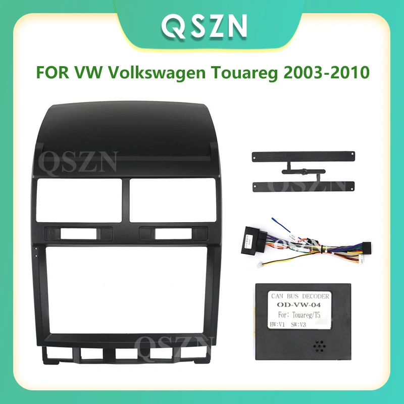 

QSZN Car Frame Fascia Adapter Canbus Box Decoder Android Radio Audio Dash Fitting Panel Kit For VW Volkswagen Touareg 2003-2010