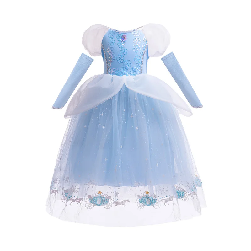 

Cinderella Princess Dress, Girls Frozen Gown Birthday Party Costume Stage Wear