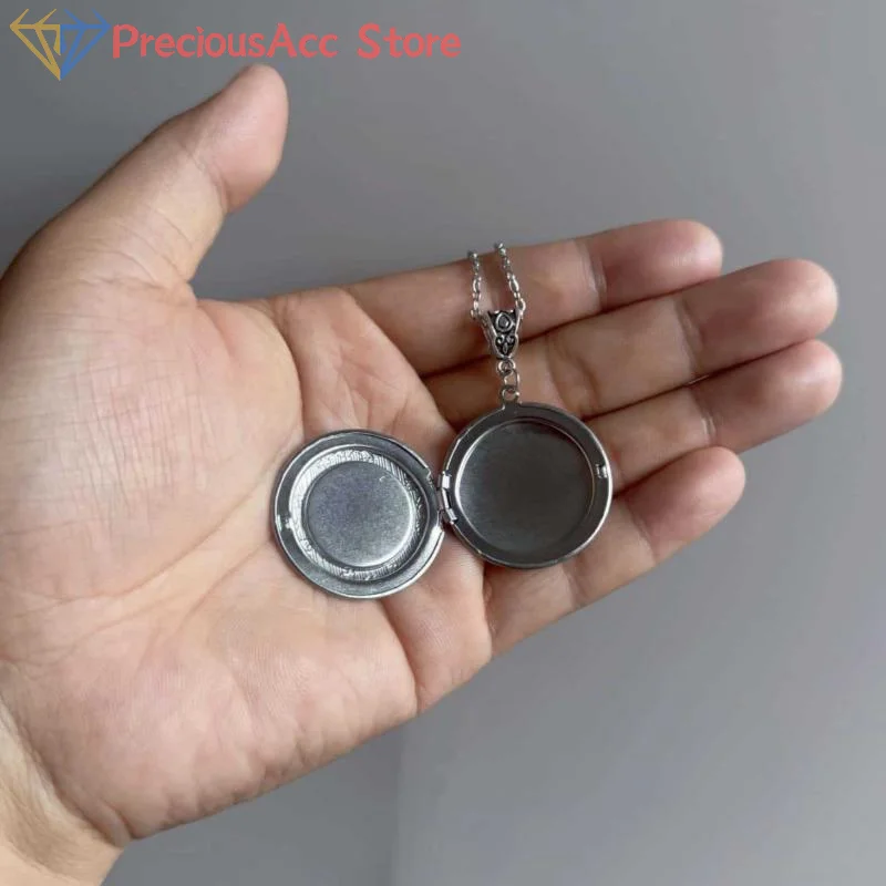 Lotus Flower Locket Necklace Stainless Steel Openable Photo Frame Pendant Jewelry Gift For Women Men