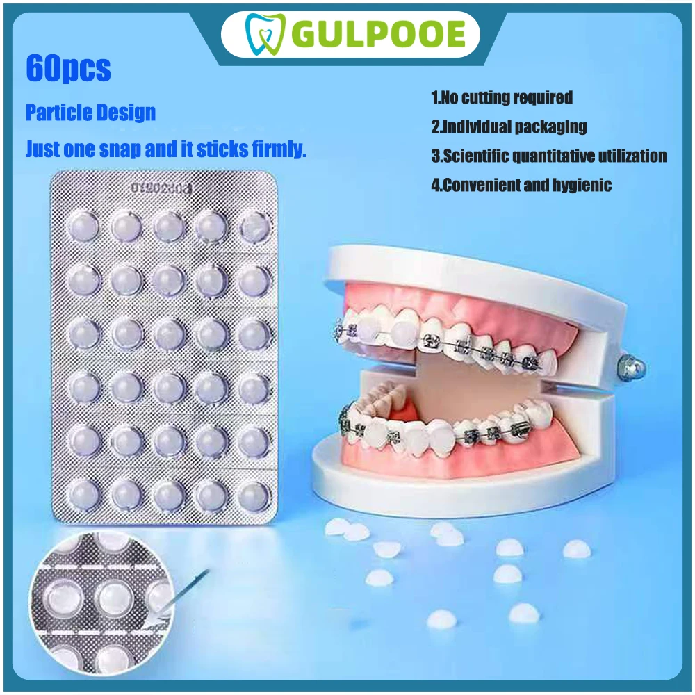 

GULPOOE 60pcs Dental Dental Orthodontic Portable Protective Wax Braces Anti Grinding Mouth Dental Wax Independent Installation