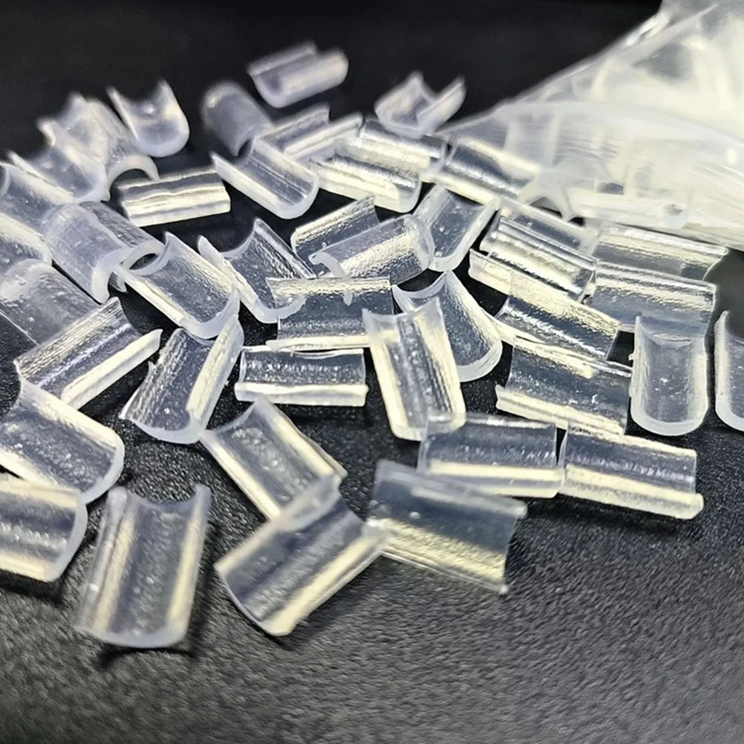 100/200/500 piezas de pegamento para uñas, punta de queratina para extensión de cabello, adhesivo fuerte/Color transparente