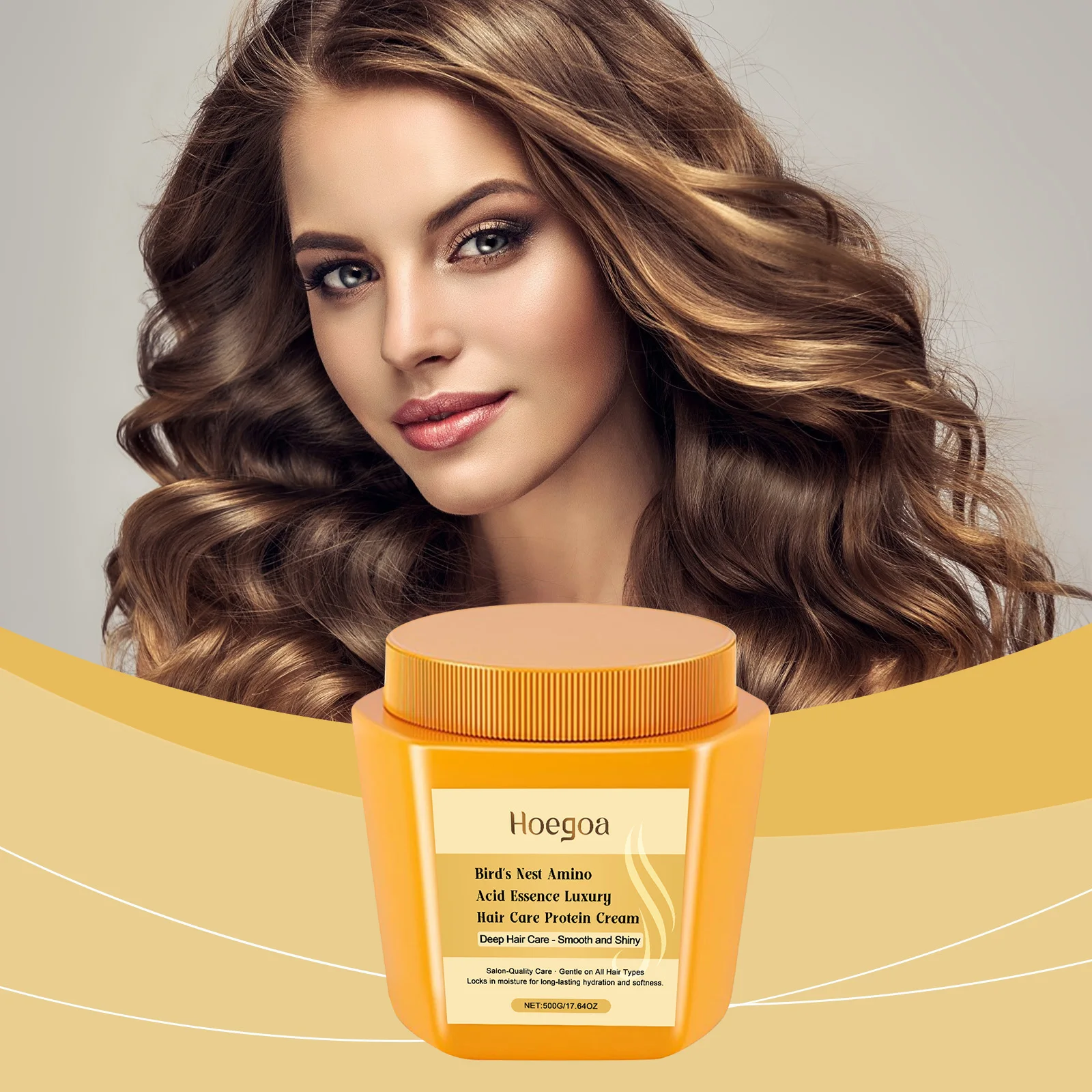 Amino Acid Moisturizing Repair Hair Care Conditioner, Amino Acid Essence Luxury Nourishing Hair Protein Cream Hair Mask 500ml