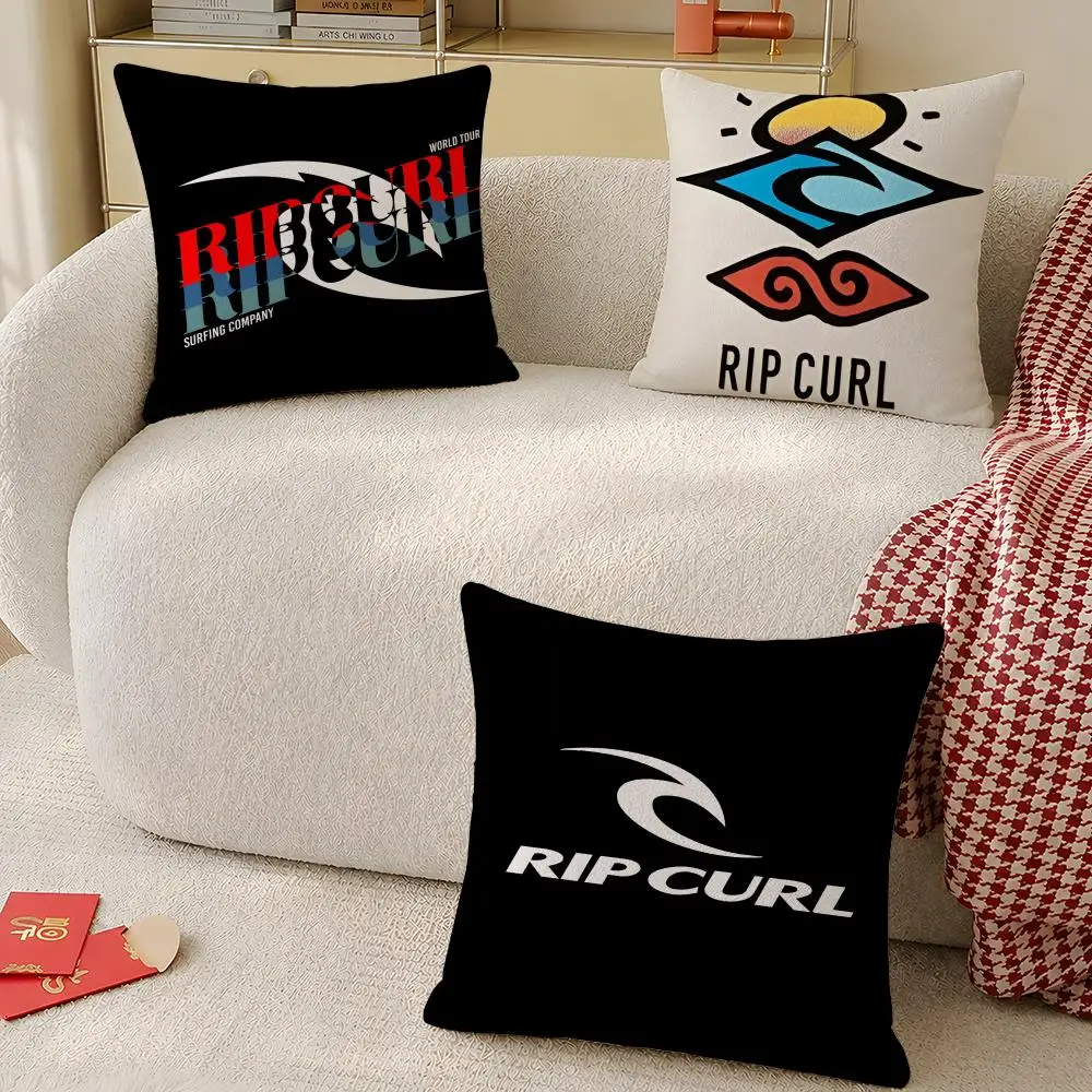 Funda de cojín cuadrada estampada de la marca R-Rip C-Curl, cojín suave de microfibra para dormitorio, sofá, sala de estar