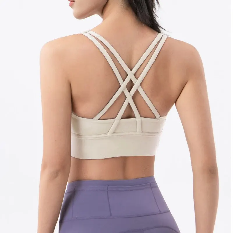 Femmes Fitness Yoga soutiens-gorge course dos sport soutiens-gorge haut en Nylon femmes soutien-gorge Sexy sous-vêtements respirants pour les femmes salle de sport