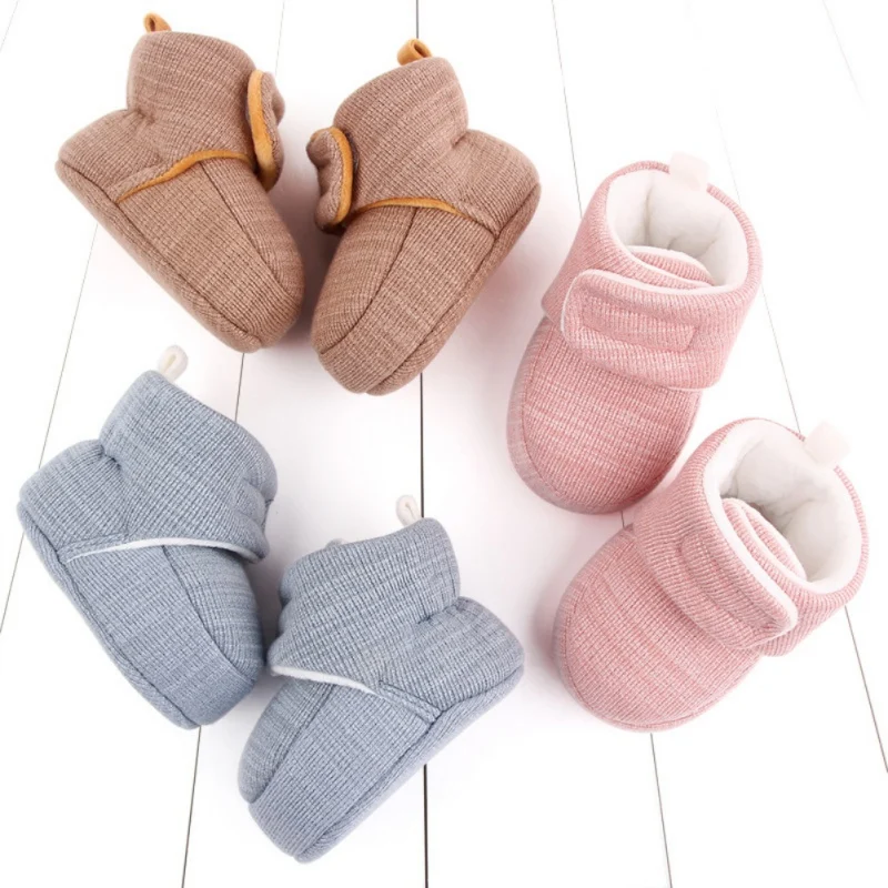 

Winter Baby Girls Boys Boots Solid Color Cotton Warm Shoes Toddler Soft Soled Walking Shoes Infant Shoes