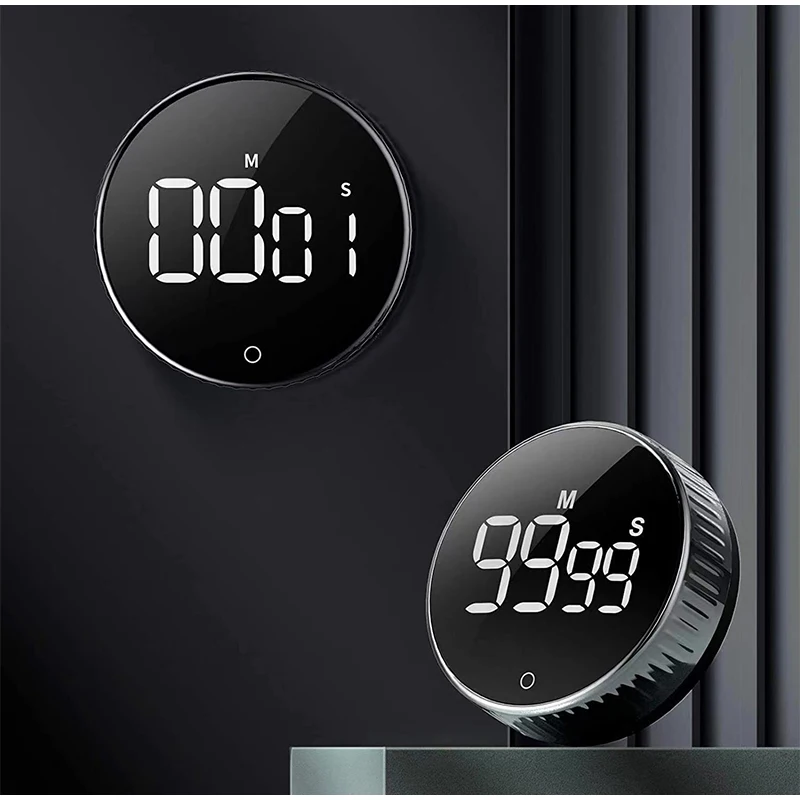 Rotating Digital Timer LED Display Countdown Timer Student Classroom Countup Magnetic Kitchen Timer For Cooking Fitness Baking