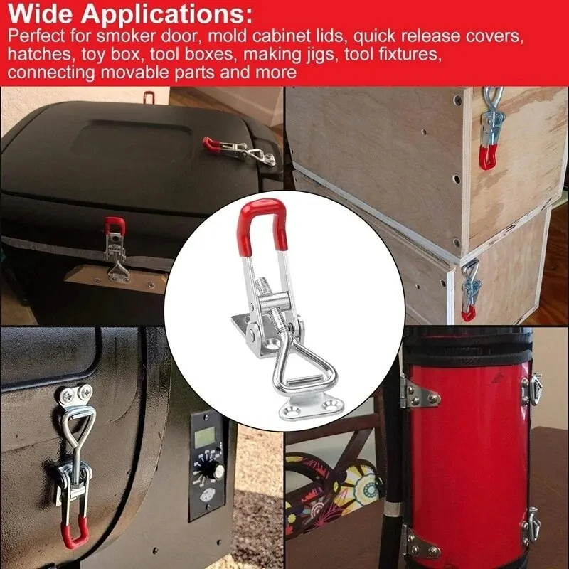 2PCS Heavy Iron Adjustable Buckle Lock Clamp Box Buckle Clamp Door Bolt Type Quick Clamp Accessory Horizontal Clamp Catch Clas image 2