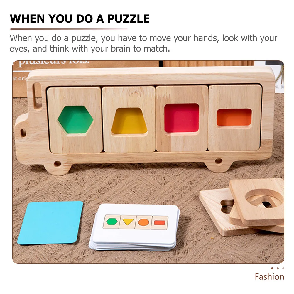 

Набор деревянных пазлов с геометрическими фигурами для изучения цветов, раннего развития, игры на сопоставление для малышей, развитие мозга и координации рук и глаз