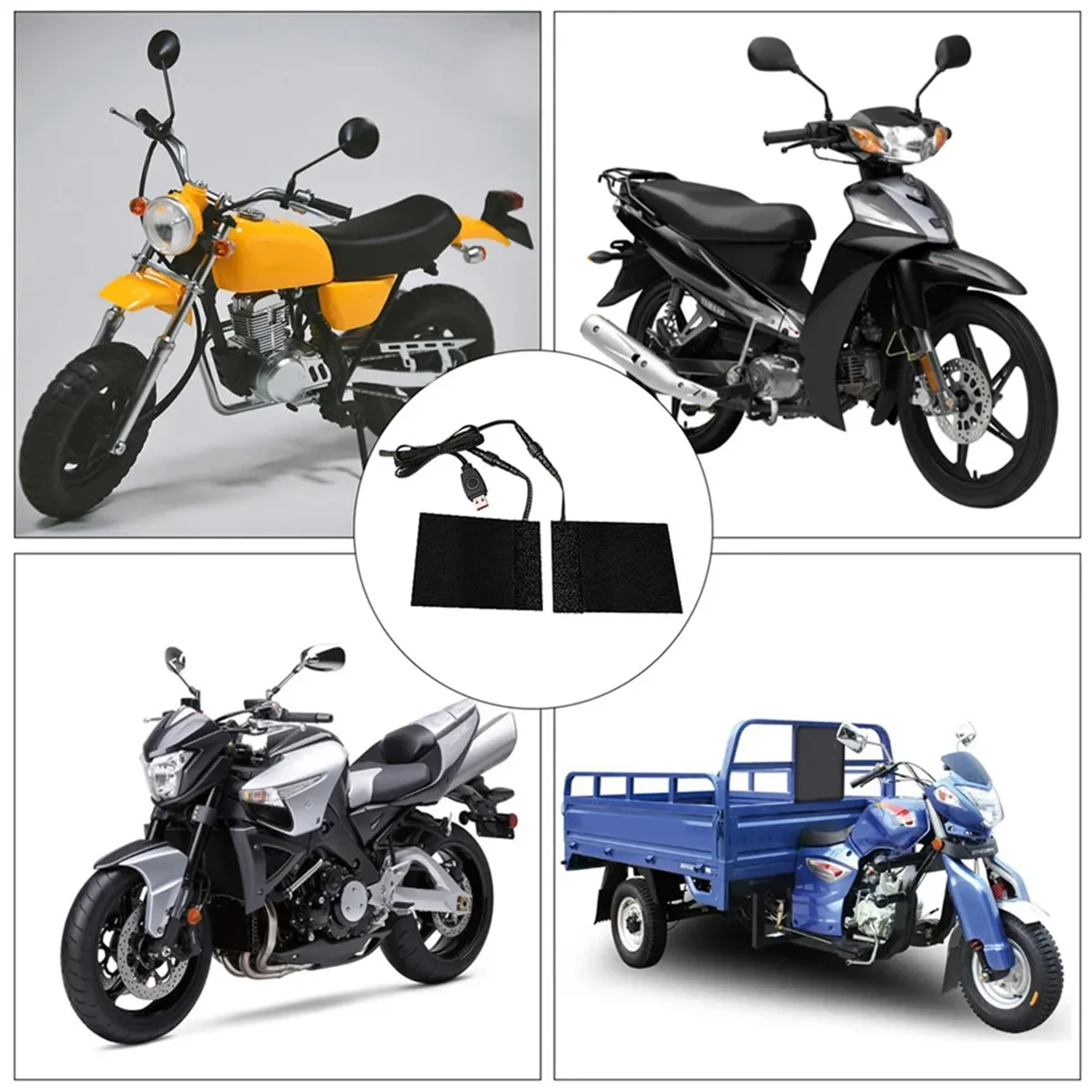 

ATS-Electric Scooter Heated Hand Grips Pad 5V ATV Heated Grip USB E-Bike Motorcycle Heated Grip Cover Hand Warmer