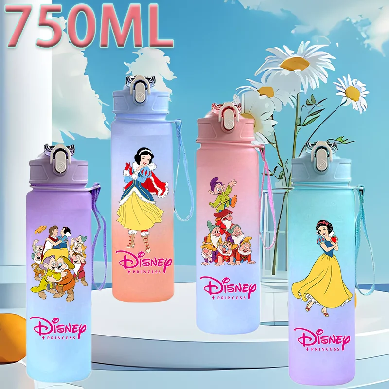 Snow White and The Seven Dwarfs 750ml Large Capacity Gradient Color Plastic Cup Aldult Portable Outdoor Sports Child Cup Anime