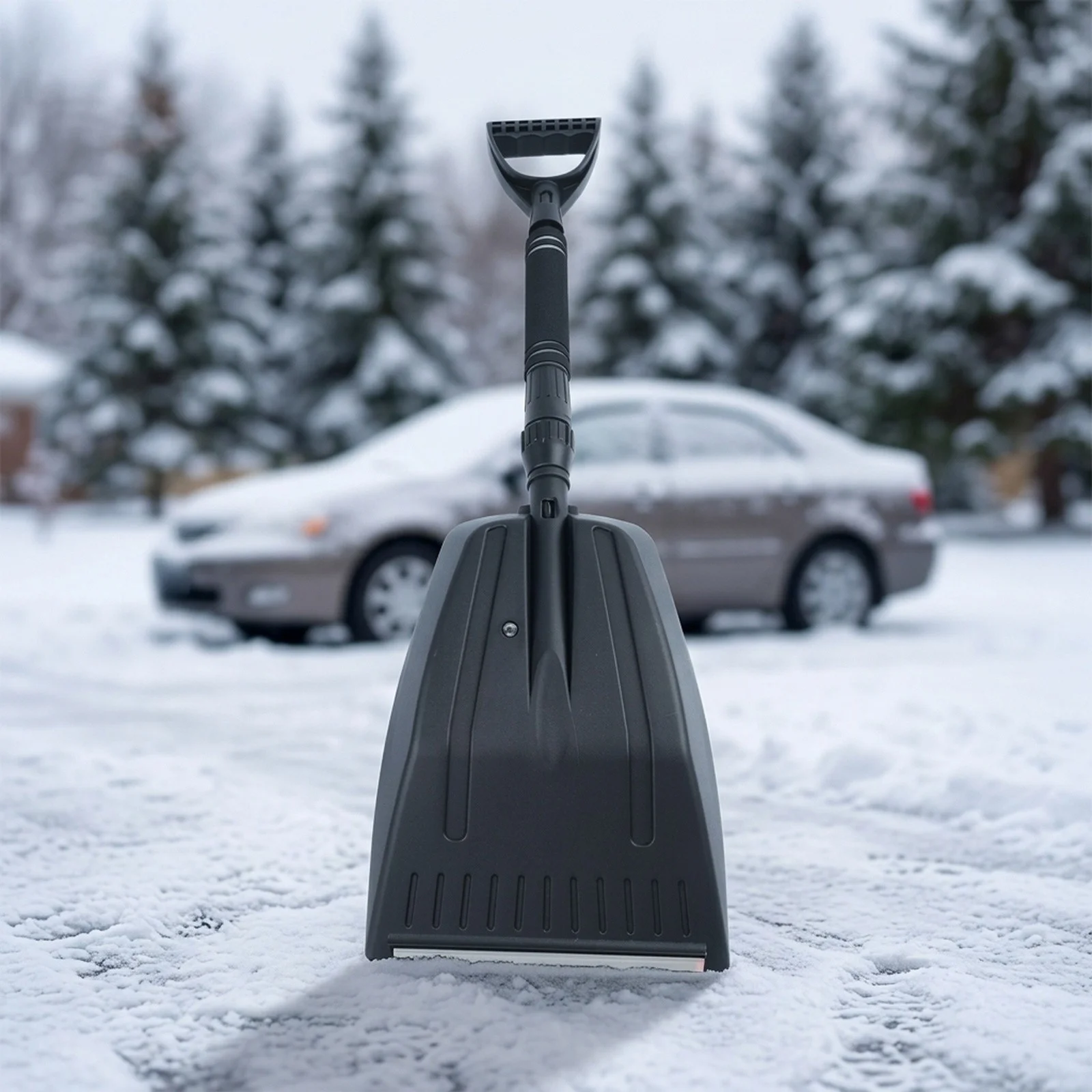Portable Snow Shovel for Automobiles with Wide Blade and Comfortable Handle Perfect for Unexpected Winter Storms
