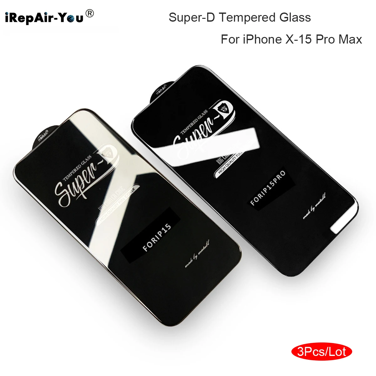 3Pcs Super-D 9H Full Cover Screen Protector for IPhone 15 Pro Max 15 Plus 14 13 12 Mini 11 Pro X Xs Max 7 8P Xr Tempered Glass