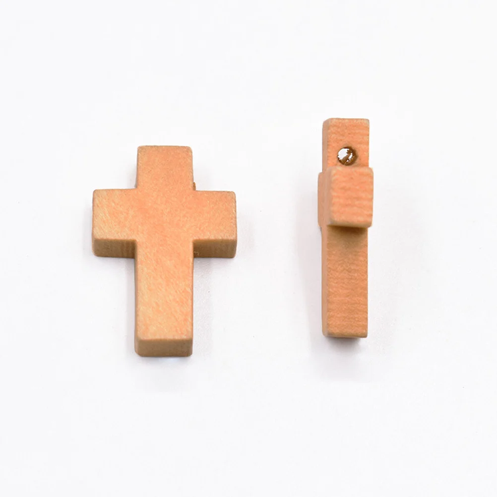 

100Pcs Wood Cross Decor Exquisite Shape Craft Ornament for Home Office School Interior Decoration Western Religion Cross Crafts