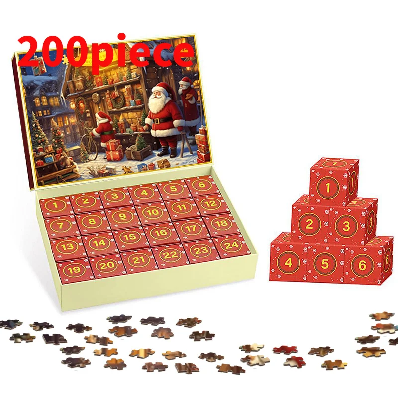 20 0piece.Custom.Senfutong OEM  hot Selling 24 Gifts 1008 Piece Countdown Calendar Puzzl