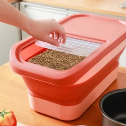 Pet Large-Capacity Foldable Sealed Storage Box Cat Food Dog Food Bucket Split Design Easy To Remove Container Basin With Lid