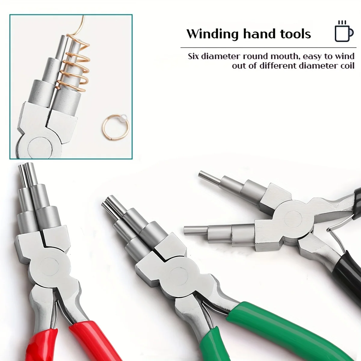 

1pc Iron Wire Looping Jewelry Pliers, 6-in-1 Bail-Making Pliers, With Non-Slip Comfort Grip Handle, For Loops And Jump Rings Mak