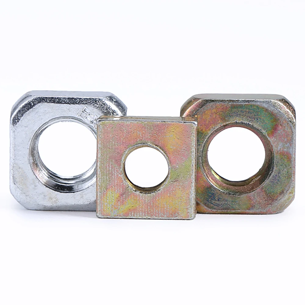 5/10/20/50PCS Coloured Zinc / White Zinc Square Nuts M3 M4 M5 M6 M8 Thickness 2 - 6mm GRADE 4.8