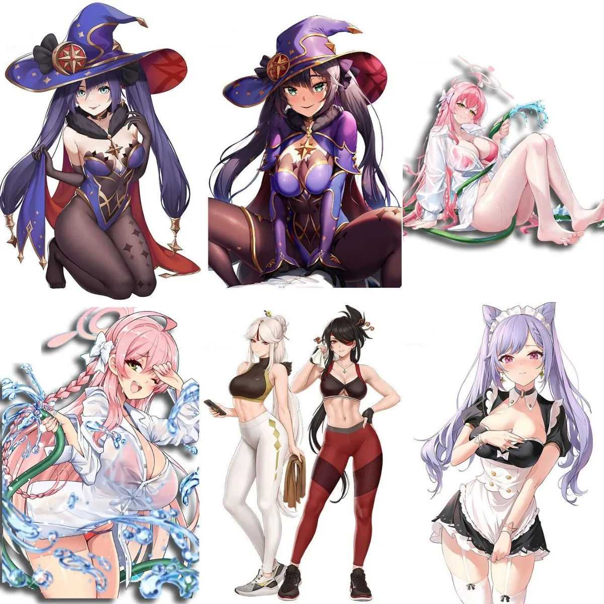 

Creative Genshin Impact Trend Sexy Girl Stickers for Decorate Car Truck Window Van Off Road Wall Room Table Decal Accessories