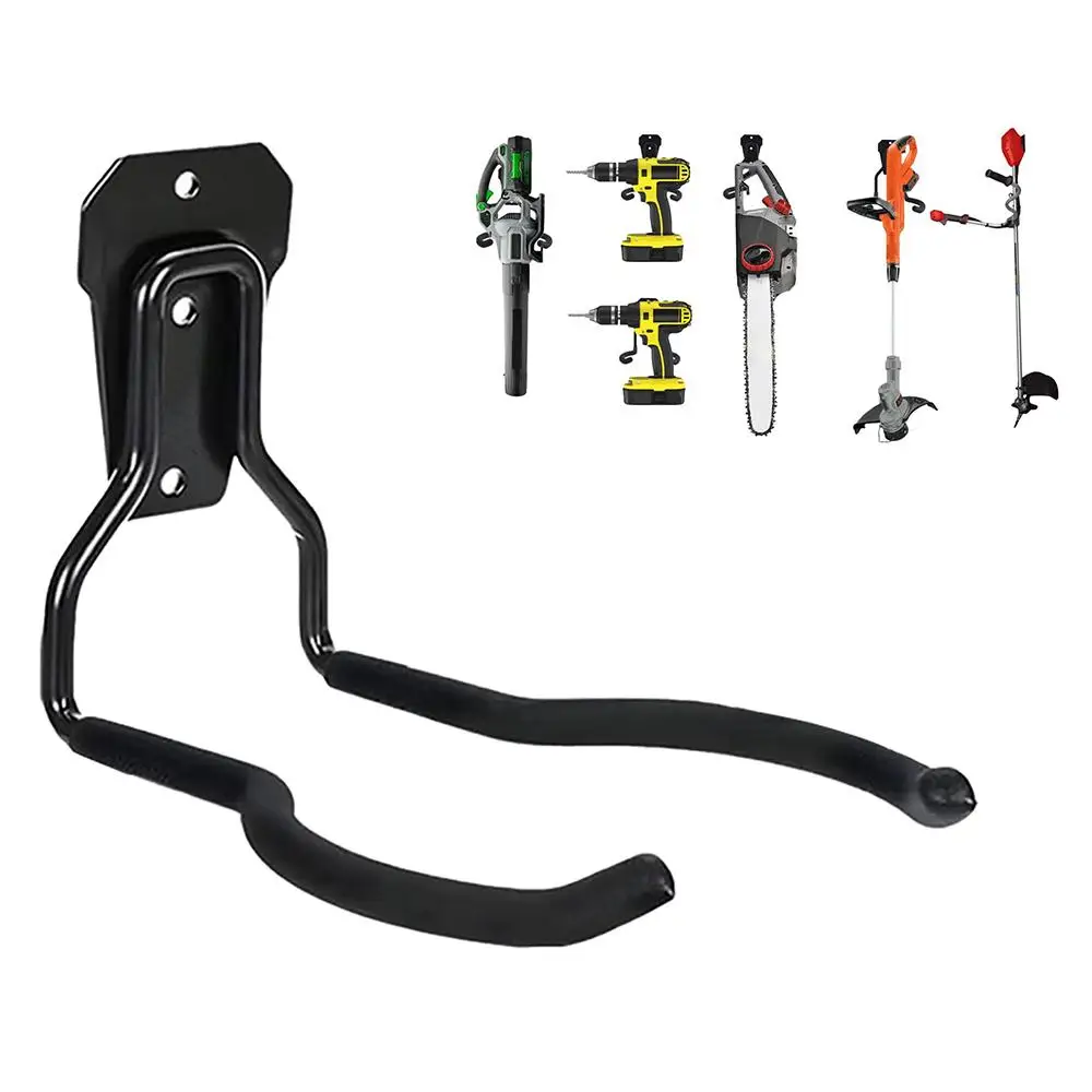 Utility Garden Power Tool Hanger Black Garage Wall Hooks Weedeater Hanger for Garage Tool Organizers and Storage