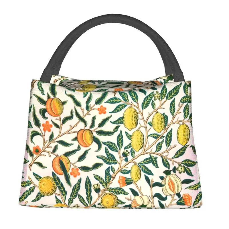 William Morris Pattern Fruits Lunch Boxes Women Thermal Cooler Food Insulated Lunch Bag Hospital Office Pinic Container