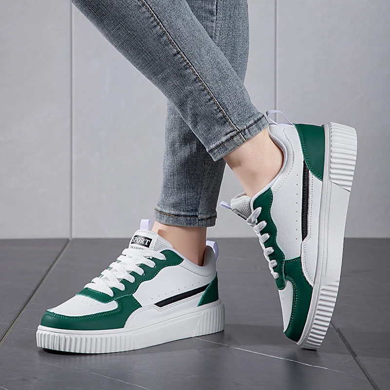 Womens Walking Shoes Platform Soles Skateboard Shoe Comfortable Fashion Women Tennis Sneakers Color-blocked