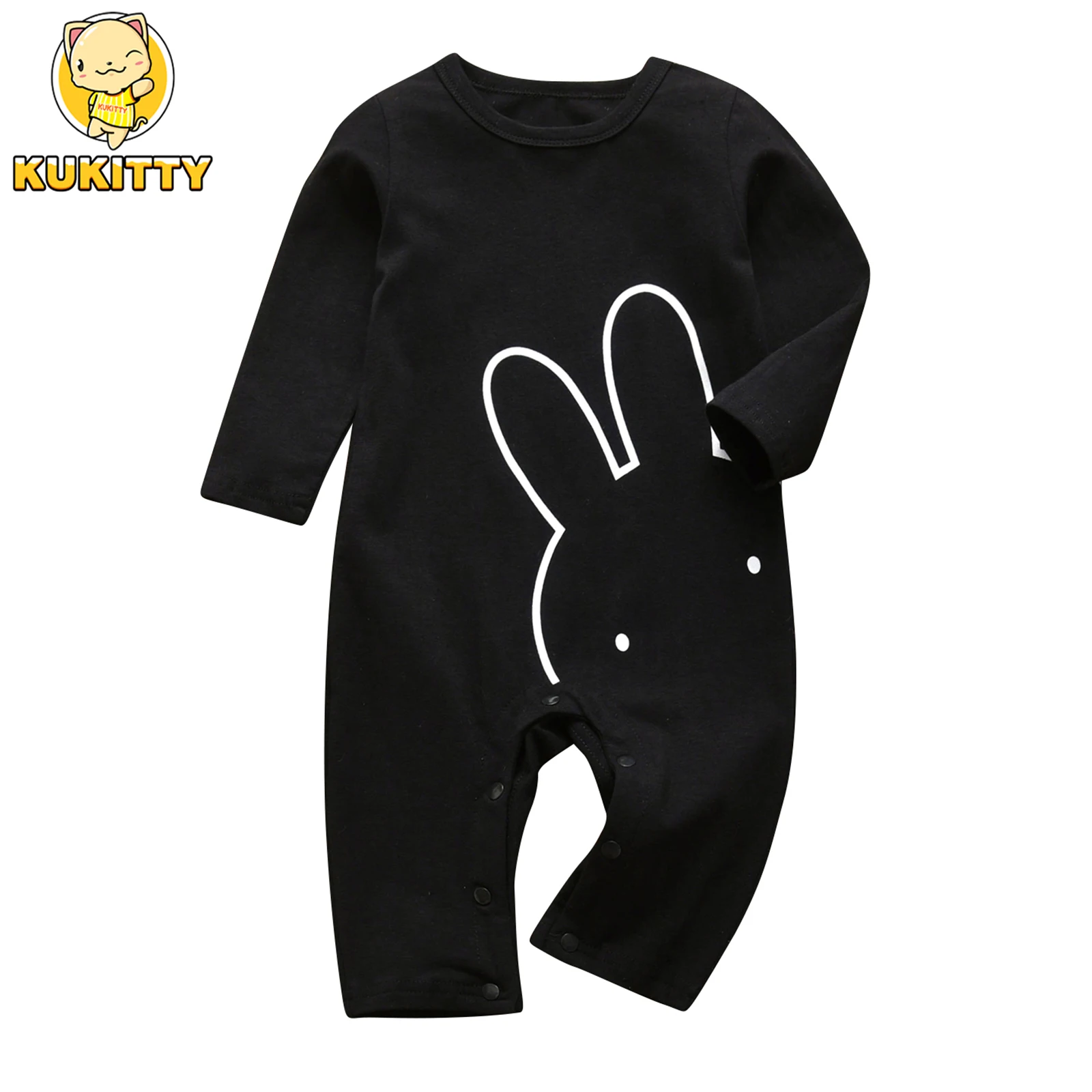 Kukitty Toddler Infant Baby Girls Cute Rabbit Printed Romper Jumpsuit Casual Clothes Thin Cotton Long Sleeve Newborn Clothing