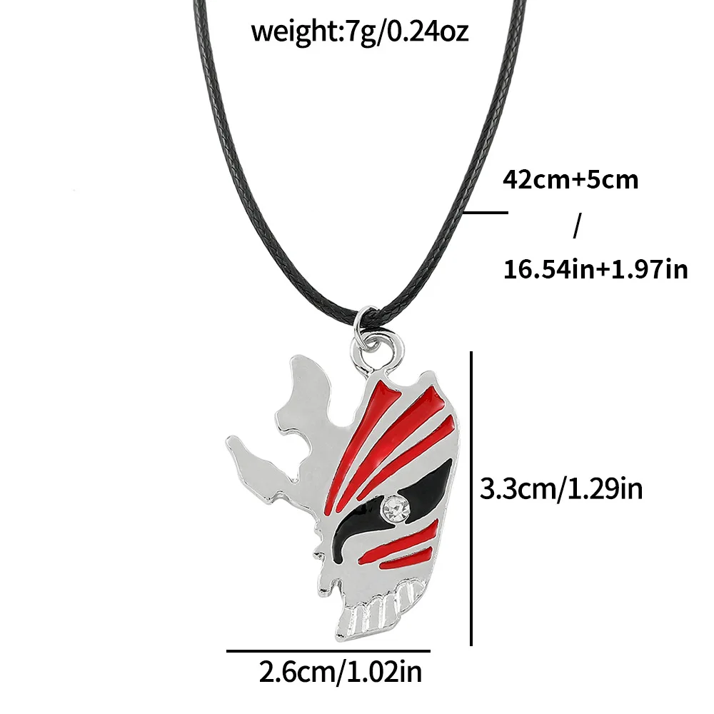 Anime Ichigo Kurosaki Hollow Mask Bull Head Void Skull Mask Metal Pendant Necklace - Cosplay Jewelry Creative Gift view 5