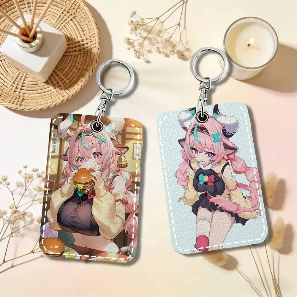 Varesa Anime Game Genshin Impact Card Wallet With Keychain PU Leather Printed Pattern Card Holder